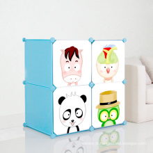 4 Portas Cartoon Plastic DIY gabinetes de armazenamento para crianças (ZH001-6)